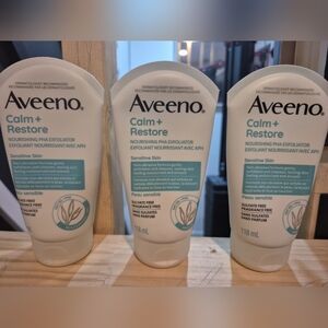 3 New Aveeno Calm + Restore Nourishing PHA Exfoliator. Sulfate & Fragrance Free